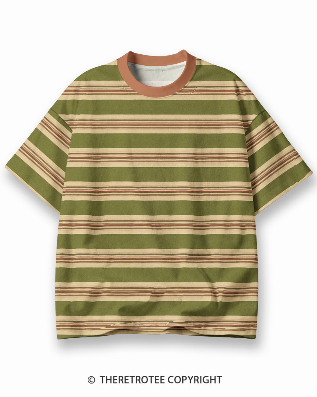 TheRetroTee XXX Eco Oversized Striped Ringer T-Shirt