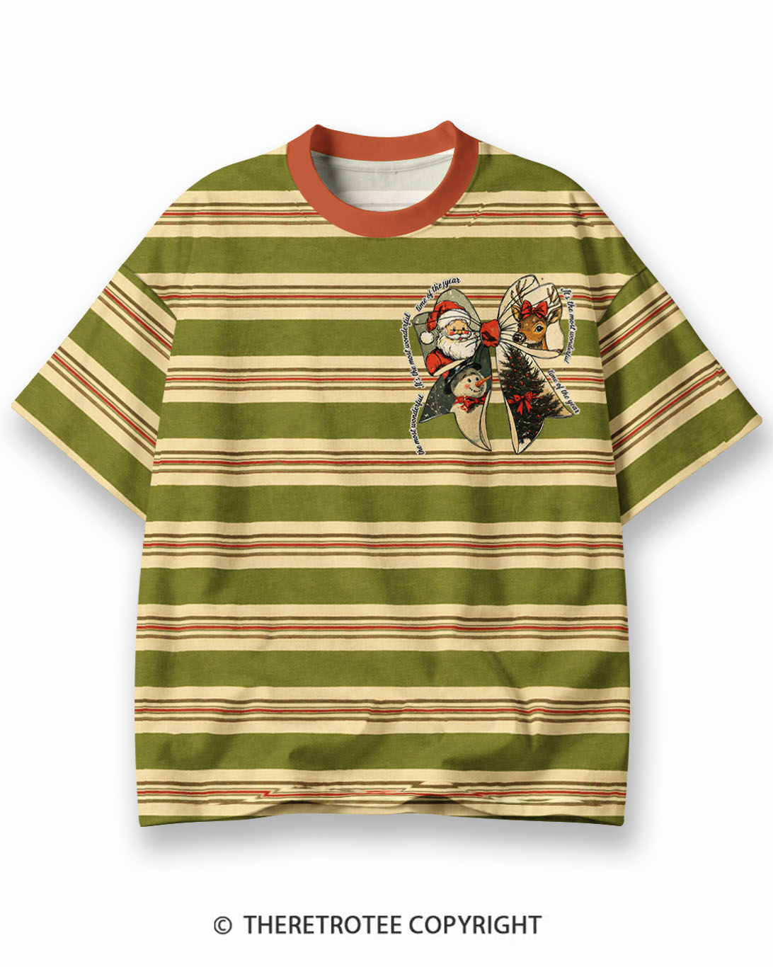 TheRetroTee XXX Eco Oversized Striped Ringer T-Shirt