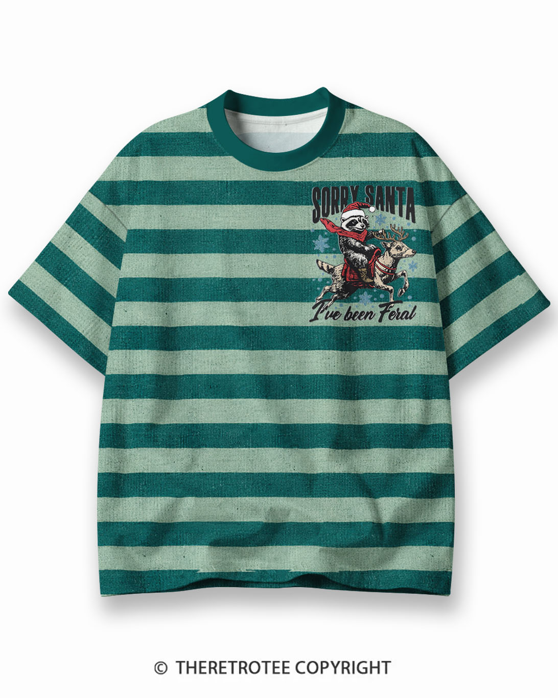 TheRetroTee XXX Eco Oversized Striped Ringer T-Shirt