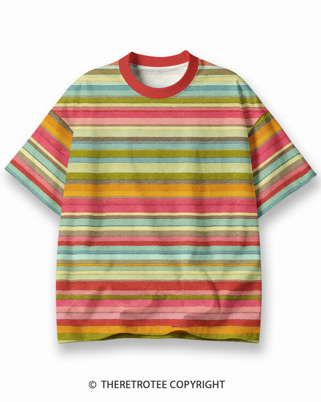 TheRetroTee XXX Eco Oversized Striped Ringer T-Shirt