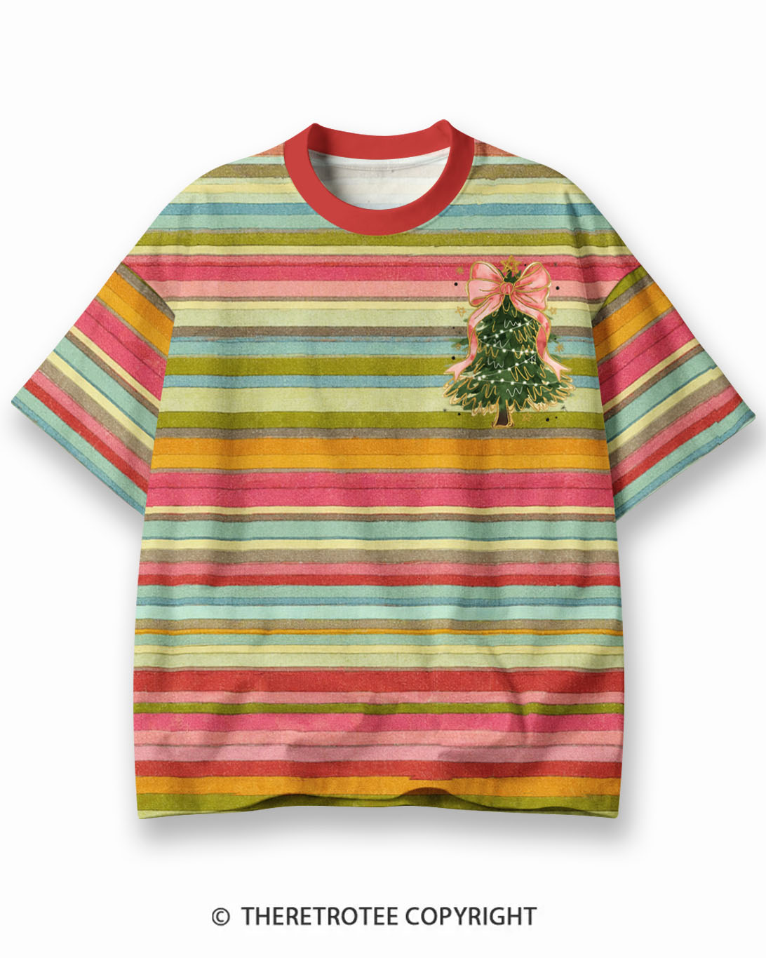 TheRetroTee XXX Eco Oversized Striped Ringer T-Shirt