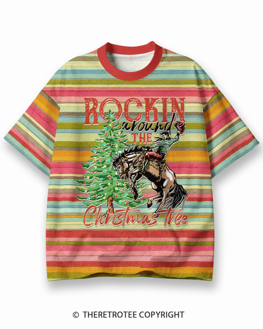 TheRetroTee XXX Eco Oversized Striped Ringer T-Shirt