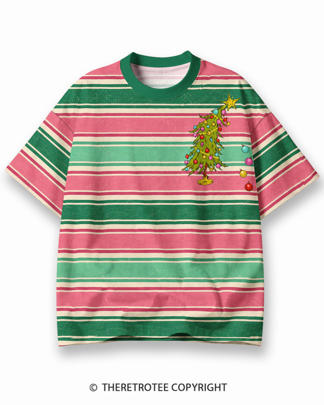 TheRetroTee XXX Eco Oversized Striped Ringer T-Shirt