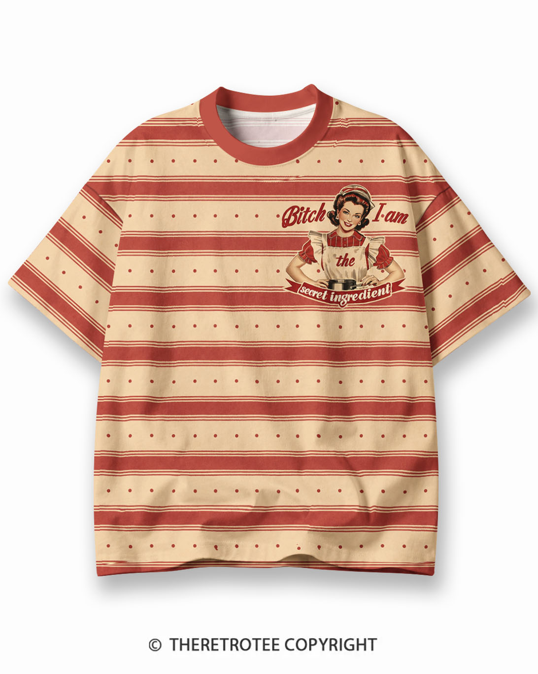 TheRetroTee XXX Eco Oversized Striped Ringer T-Shirt