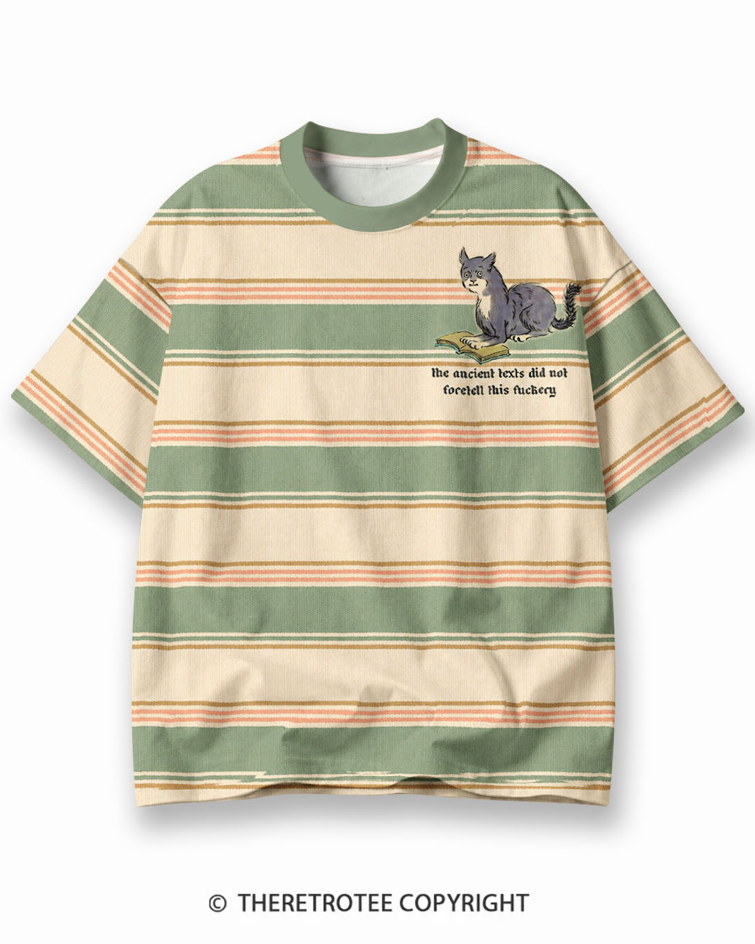 TheRetroTee XXX Eco Oversized Striped Ringer T-Shirt