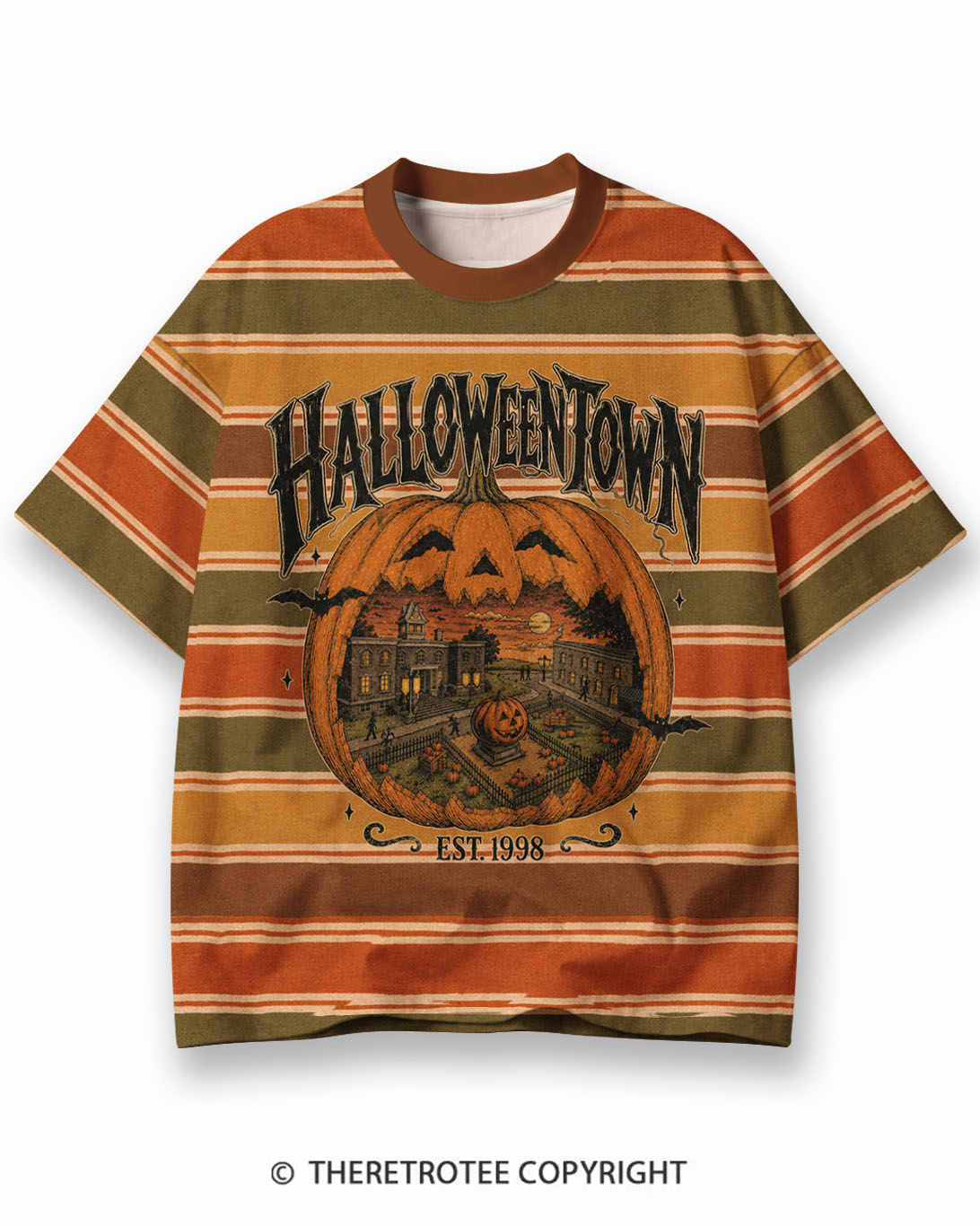 TheRetroTee XXX Eco Oversized Striped Ringer T-Shirt