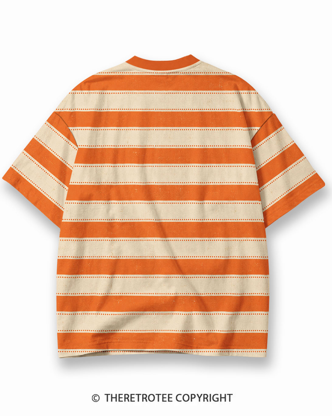 TheRetroTee Thanksgiving Polka Dot Eco Oversized Striped Ringer T-Shirt
