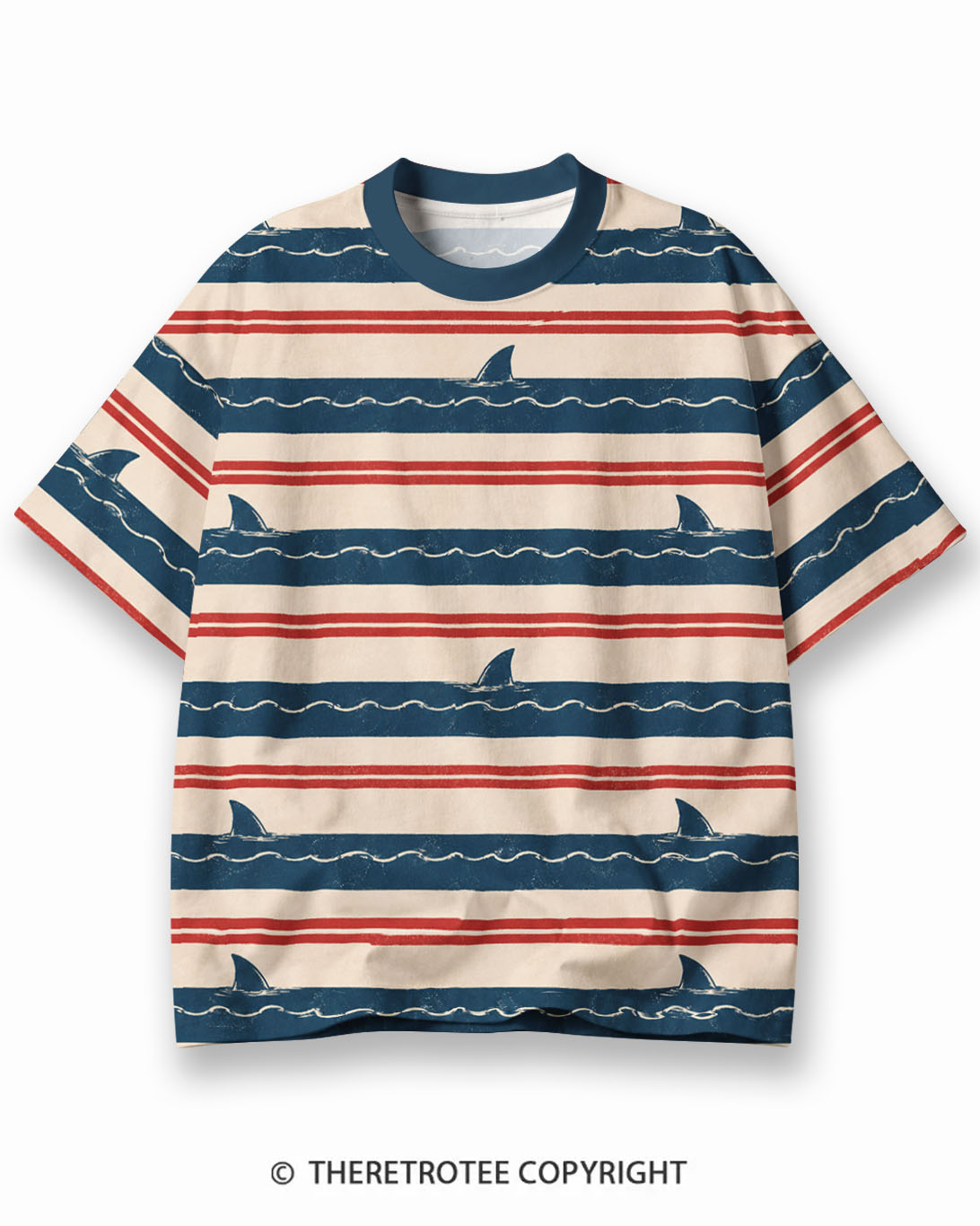 TheRetroTee XXX Eco Oversized Striped Ringer T-Shirt