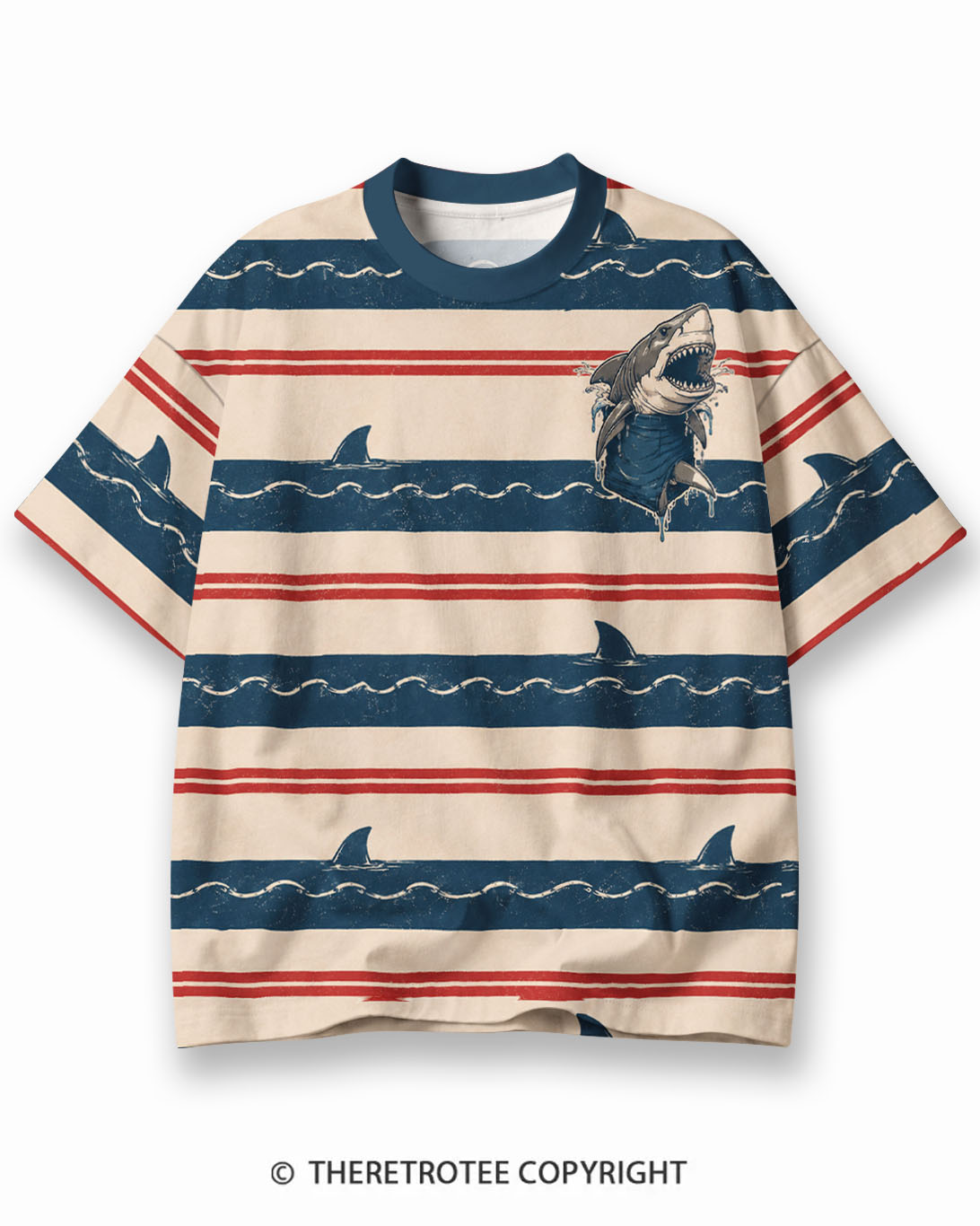 TheRetroTee XXX Eco Oversized Striped Ringer T-Shirt