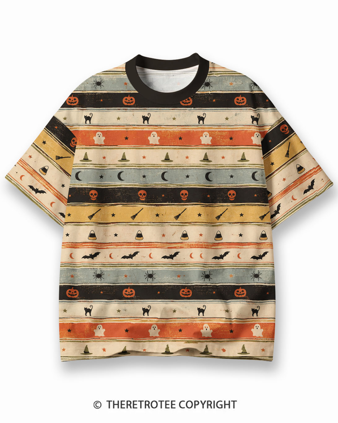 TheRetroTee XXX Eco Oversized Striped Ringer T-Shirt
