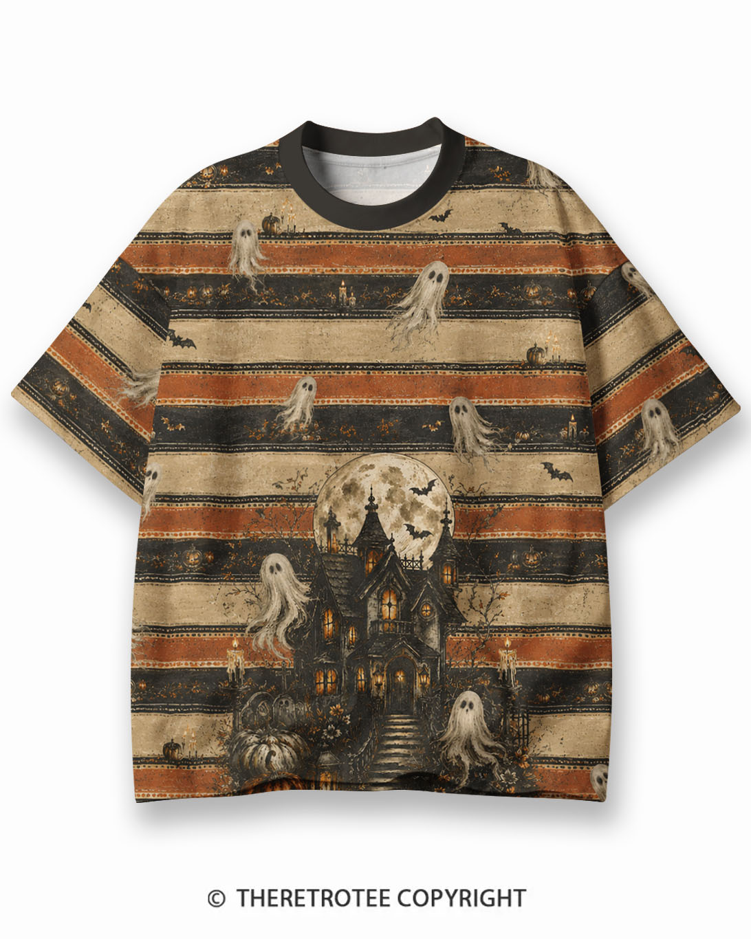TheRetroTee XXX Eco Oversized Striped Ringer T-Shirt
