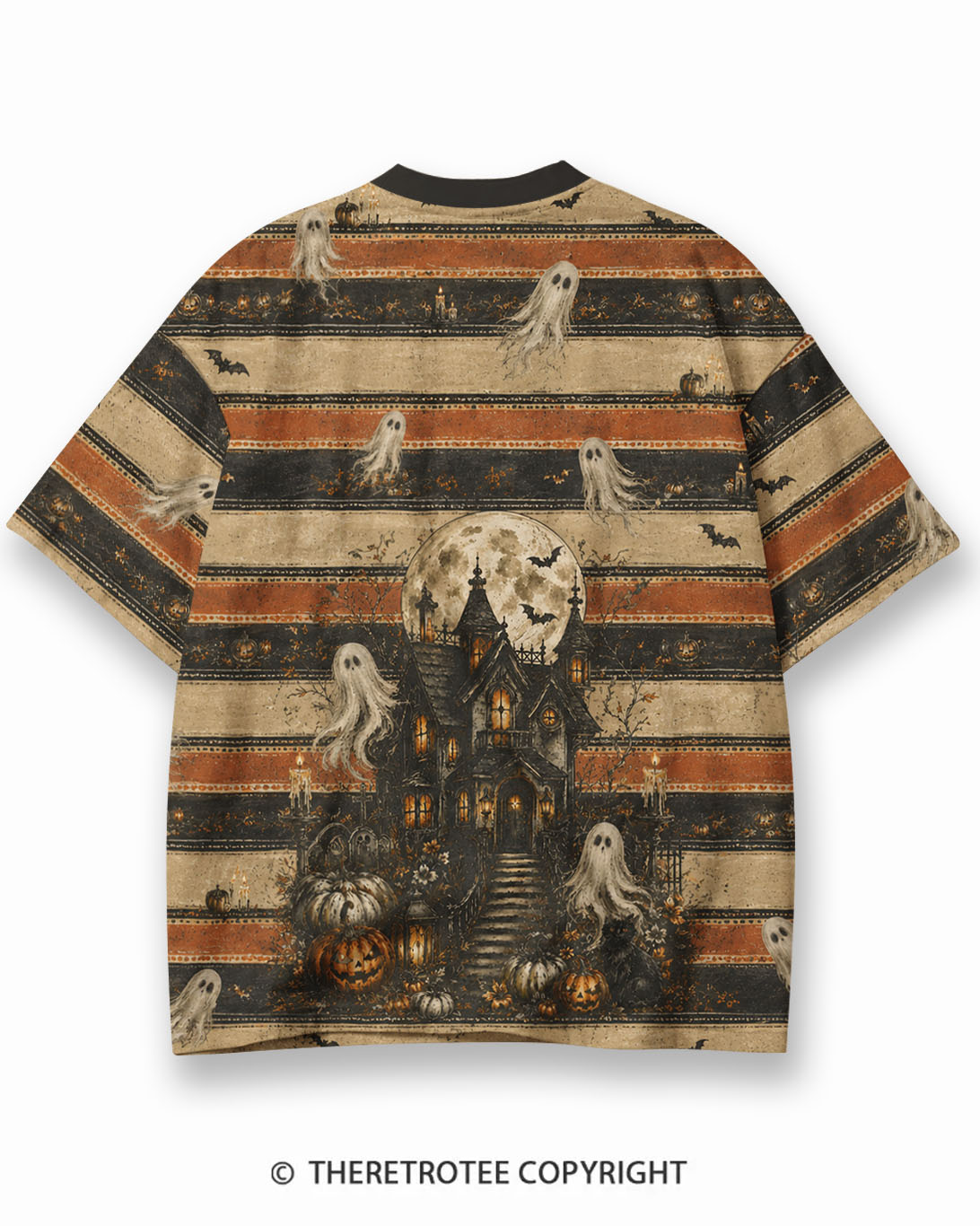 TheRetroTee XXX Eco Oversized Striped Ringer T-Shirt