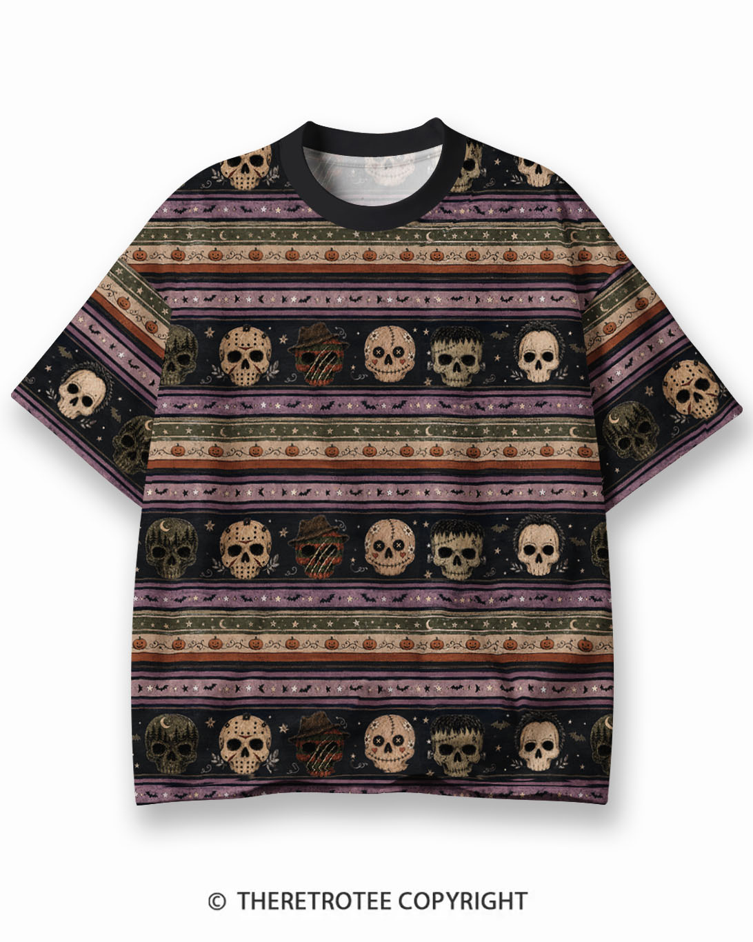 TheRetroTee XXX Eco Oversized Striped Ringer T-Shirt