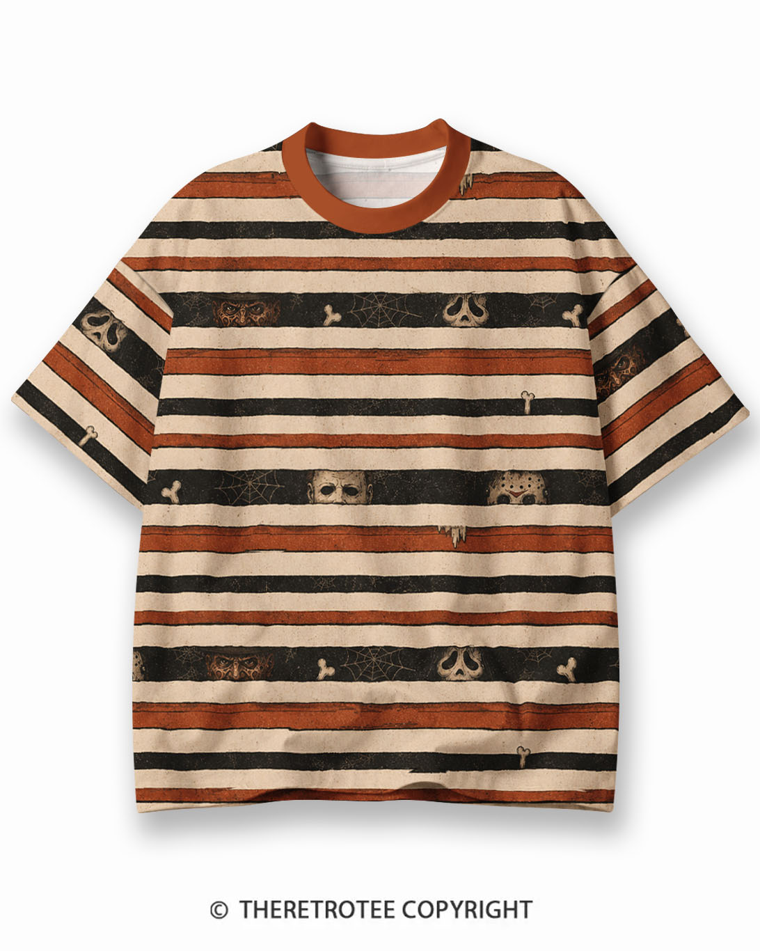 TheRetroTee XXX Eco Oversized Striped Ringer T-Shirt