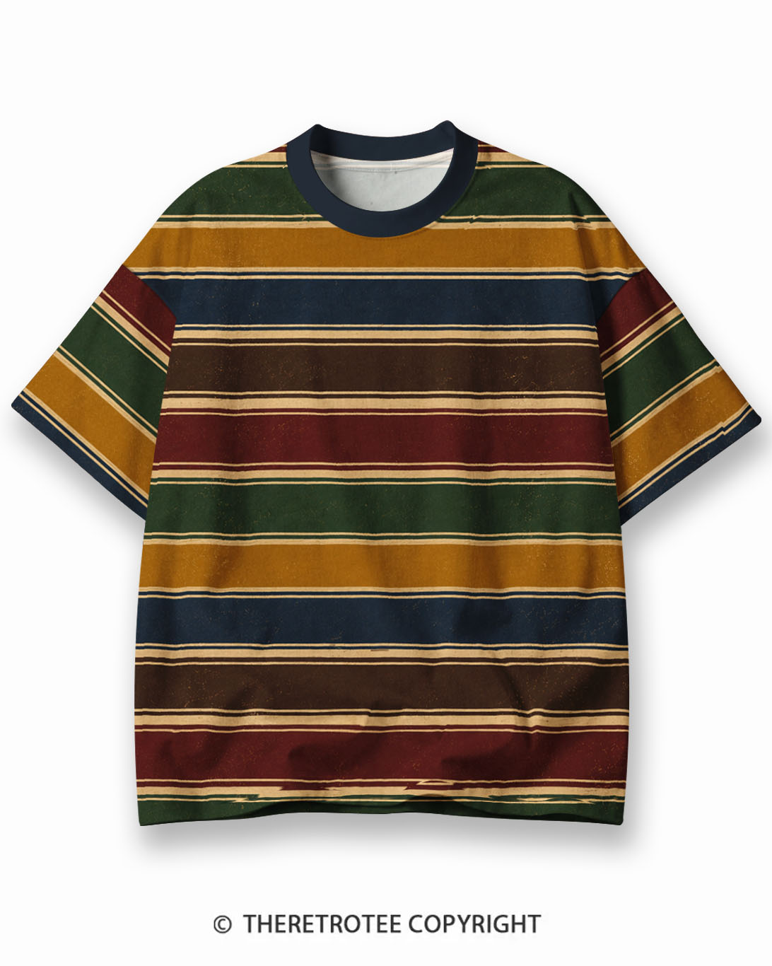 TheRetroTee XXX Eco Oversized Striped Ringer T-Shirt