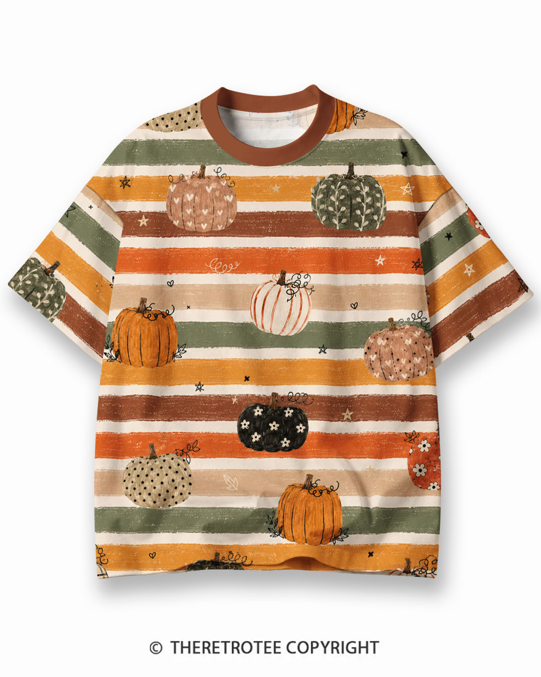 TheRetroTee XXX Eco Oversized Striped Ringer T-Shirt