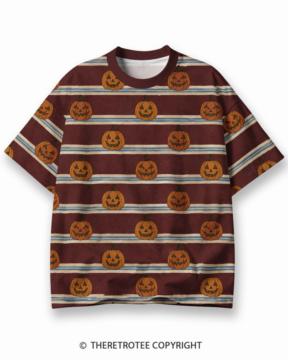 TheRetroTee XXX Eco Oversized Striped Ringer T-Shirt