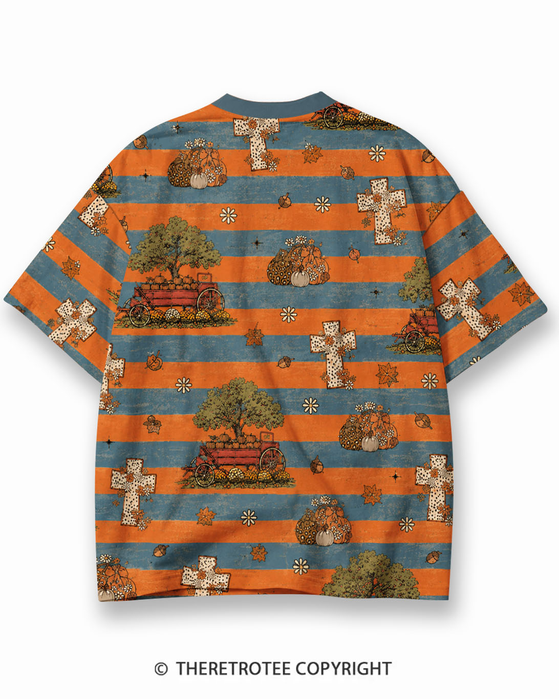 TheRetroTee XXX Eco Oversized Striped Ringer T-Shirt