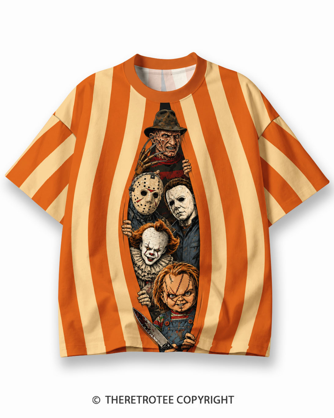 TheRetroTee XXX Eco Oversized Striped Ringer T-Shirt