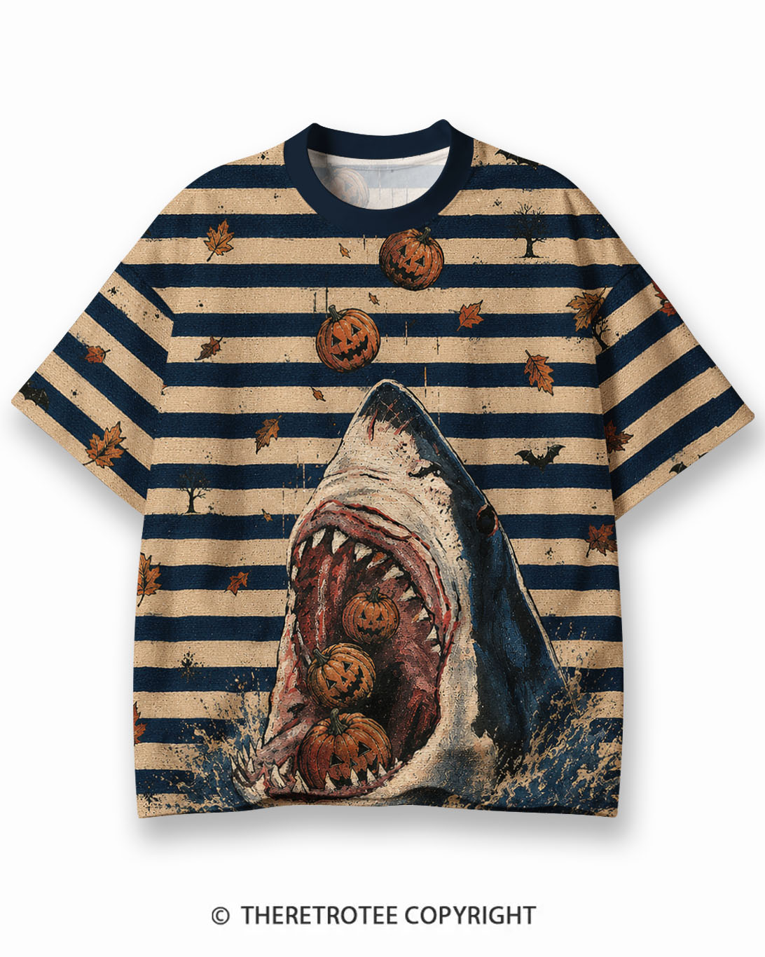 TheRetroTee XXX Eco Oversized Striped Ringer T-Shirt