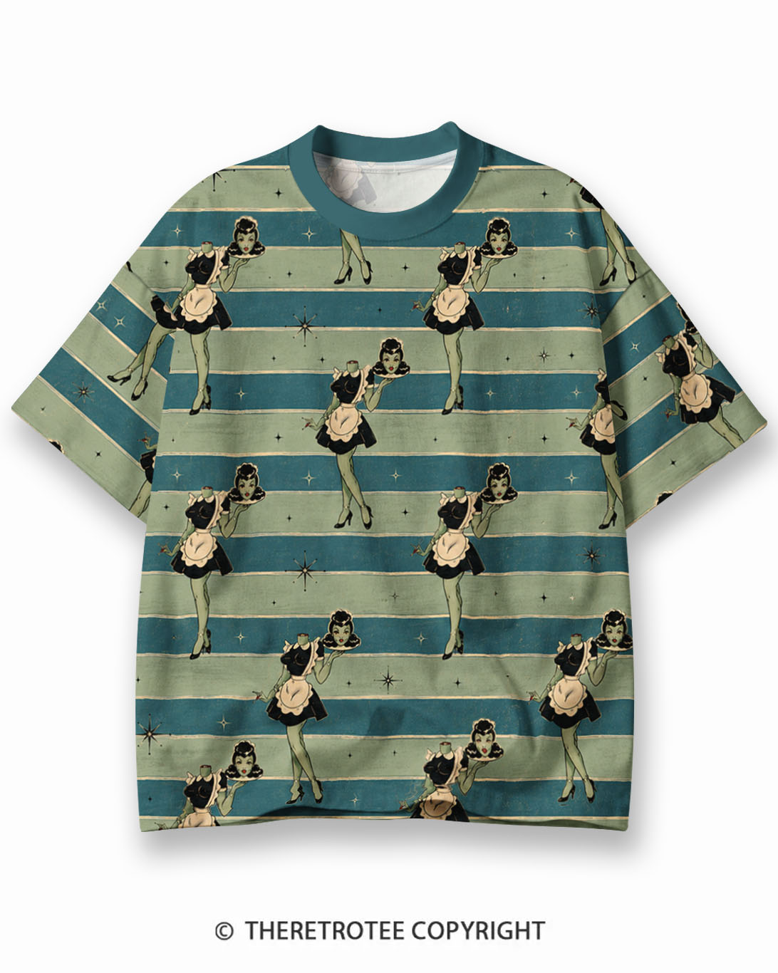 TheRetroTee XXX Eco Oversized Striped Ringer T-Shirt
