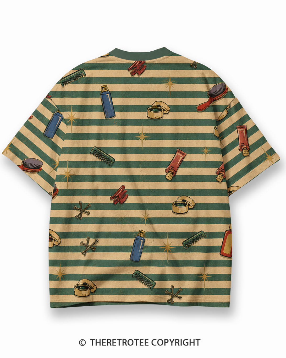 TheRetroTee XXX Eco Oversized Striped Ringer T-Shirt