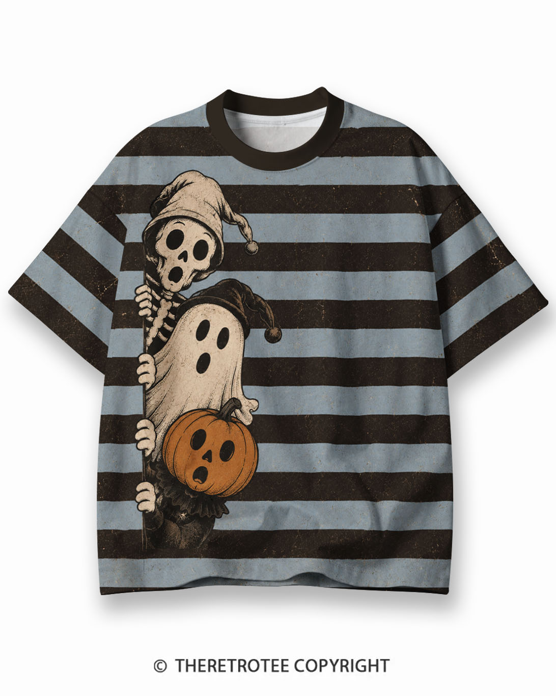 TheRetroTee XXX Eco Oversized Striped Ringer T-Shirt