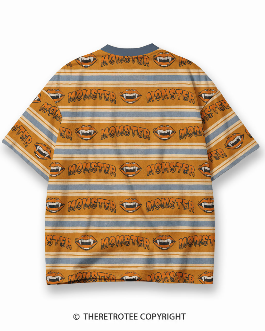 TheRetroTee Vintage Halloween Spooky Season Eco Oversized Striped Ringer T-Shirt