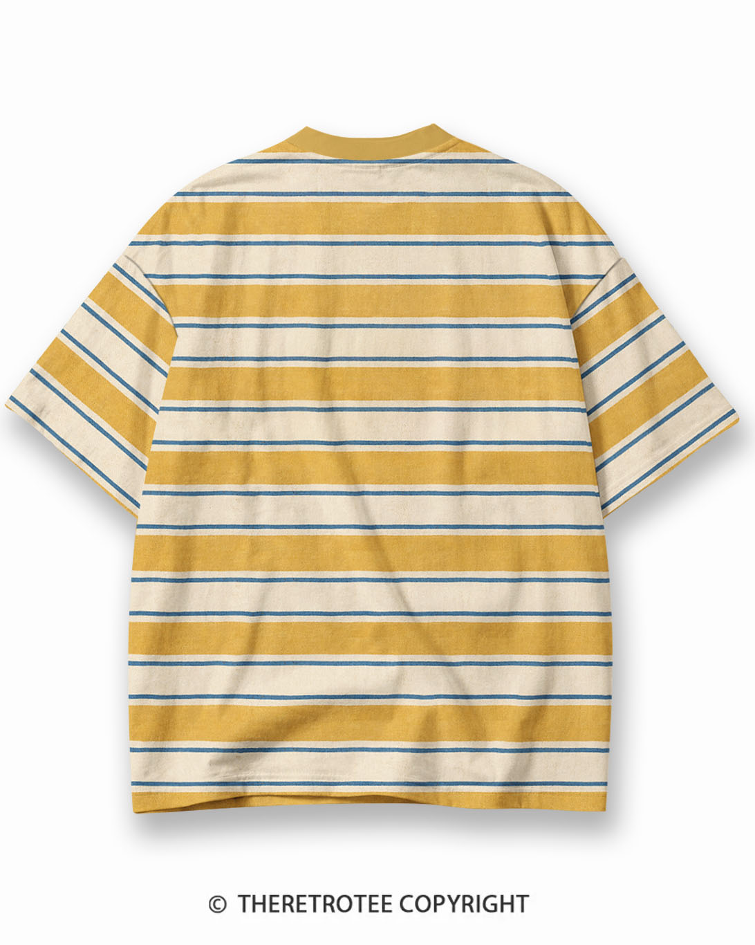 TheRetroTee Funny Turkey Face Thanksgiving Eco Oversized Striped Ringer T-Shirt