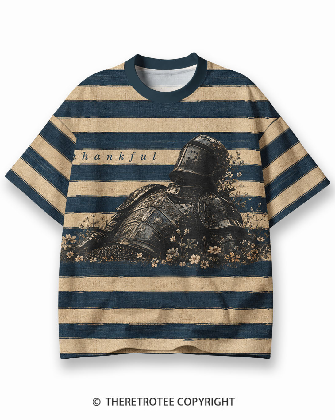 TheRetroTee XXX Eco Oversized Striped Ringer T-Shirt