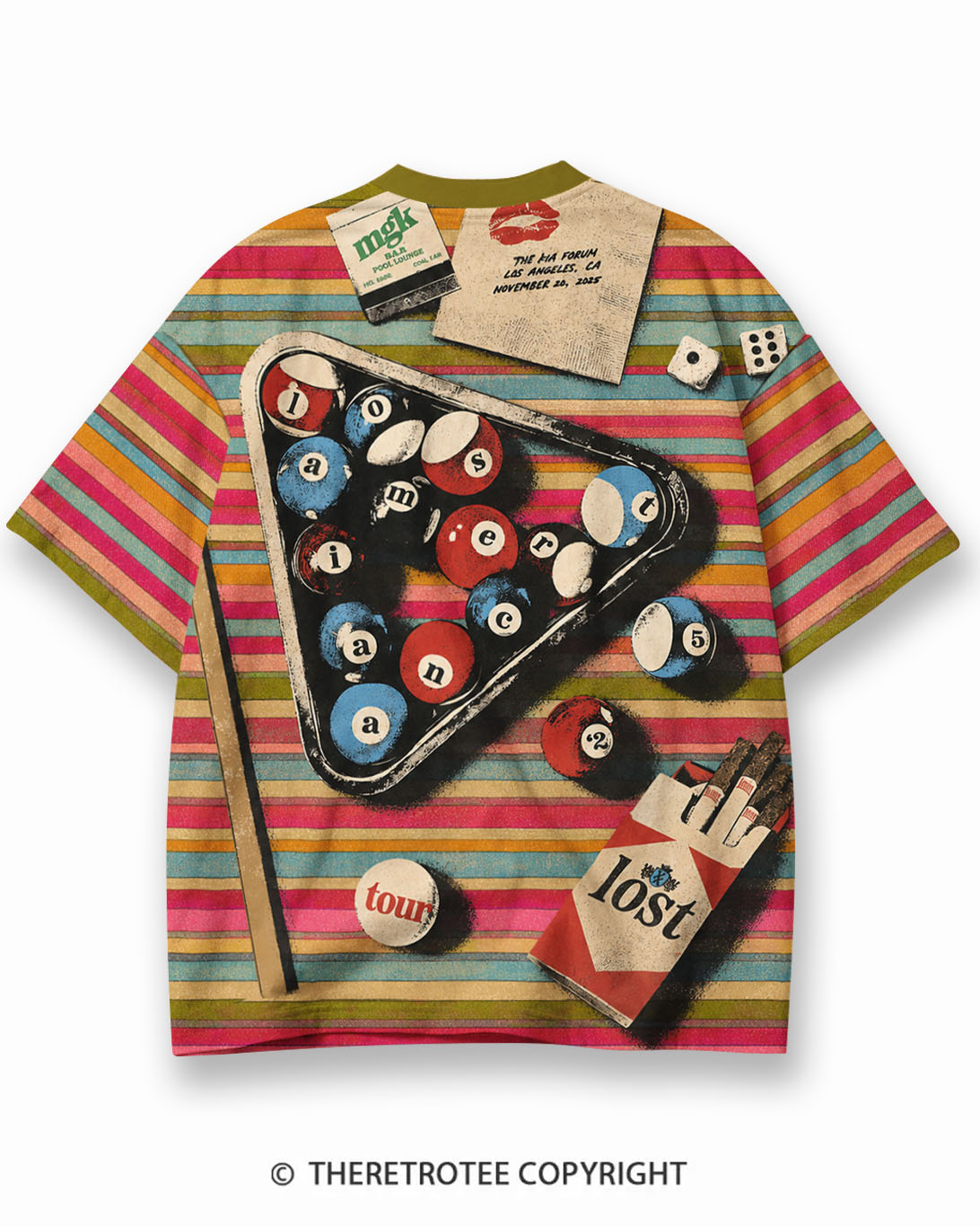 TheRetroTee XXX Eco Oversized Striped Ringer T-Shirt