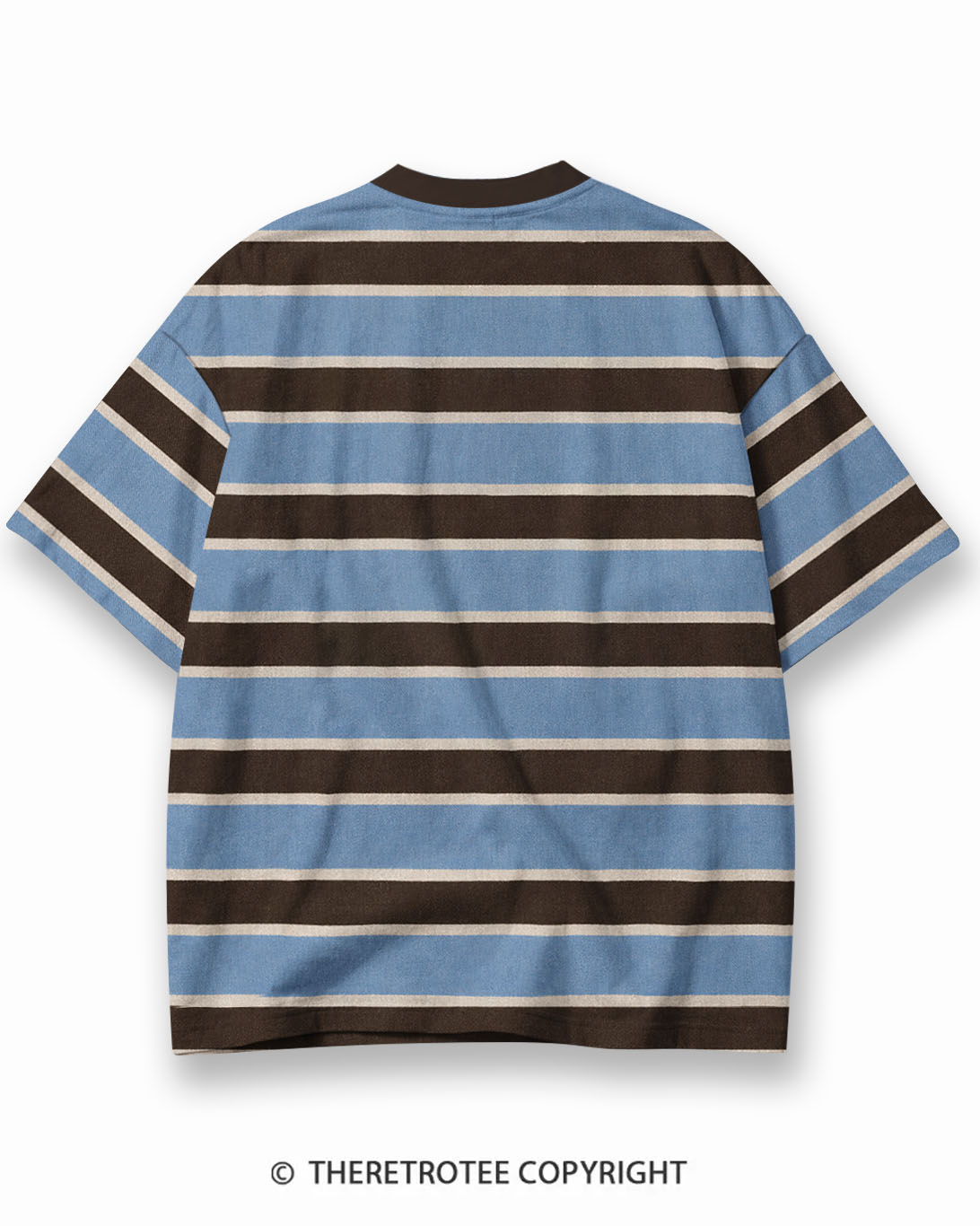 TheRetroTee Vintage Halloween Screaming Skeleton Eco Oversized Striped Ringer T-Shirt