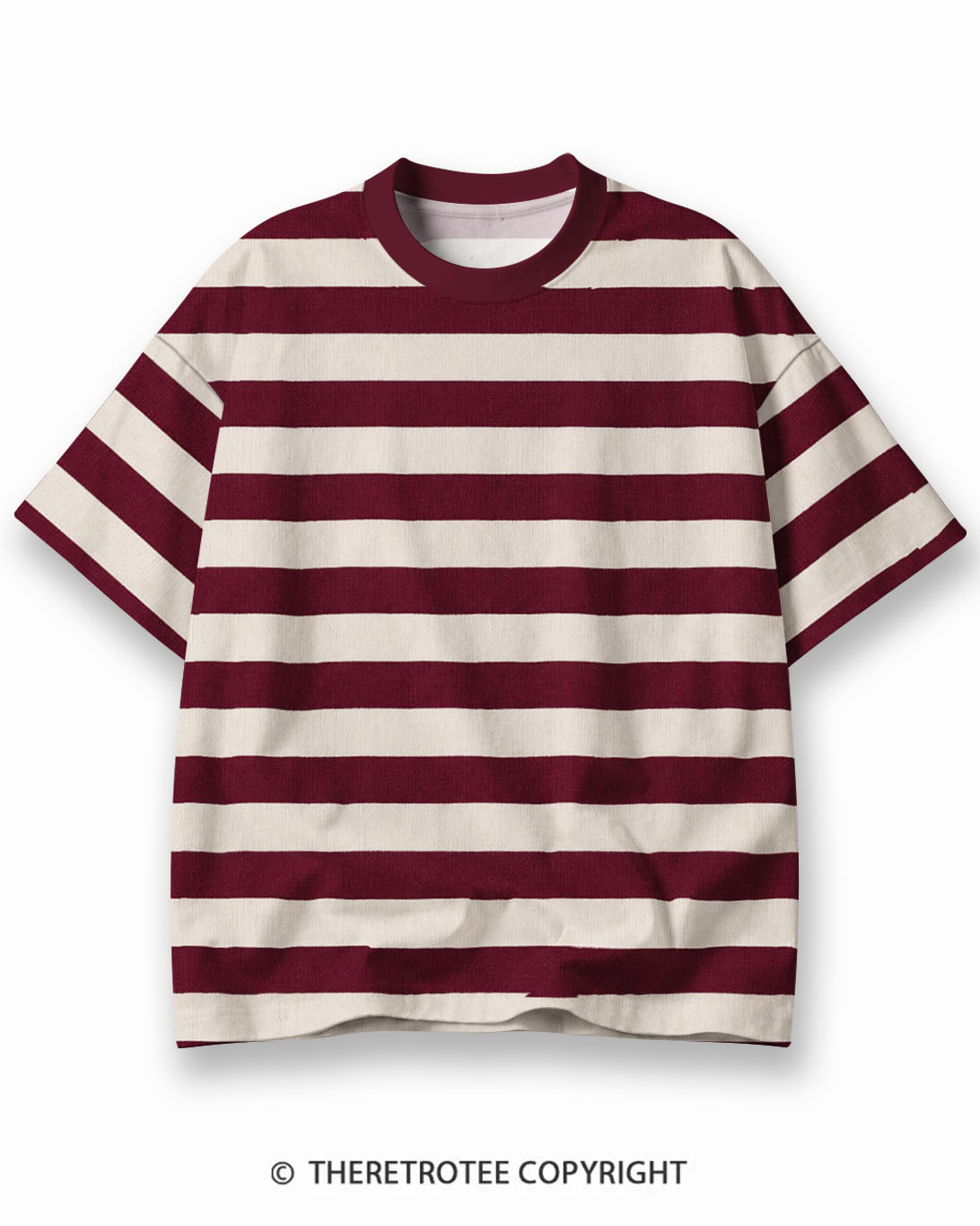 TheRetroTee Classic Stripe Christmas Eco Oversized Striped Ringer T-Shirt