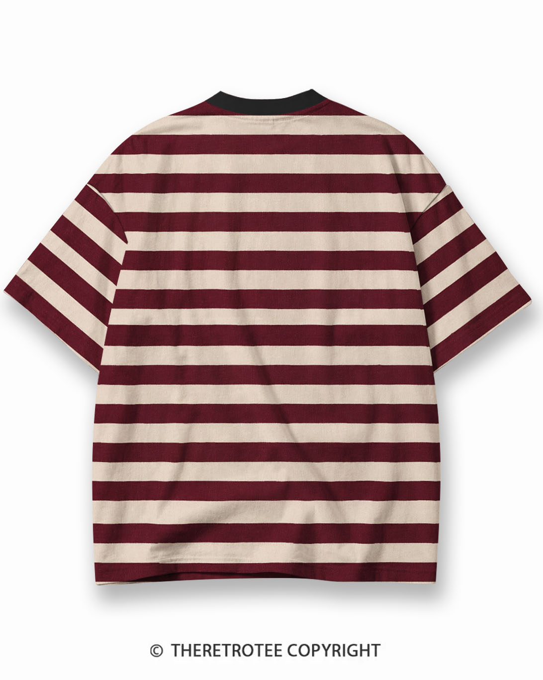 TheRetroTee Classic Stripe Christmas Eco Oversized Striped Ringer T-Shirt