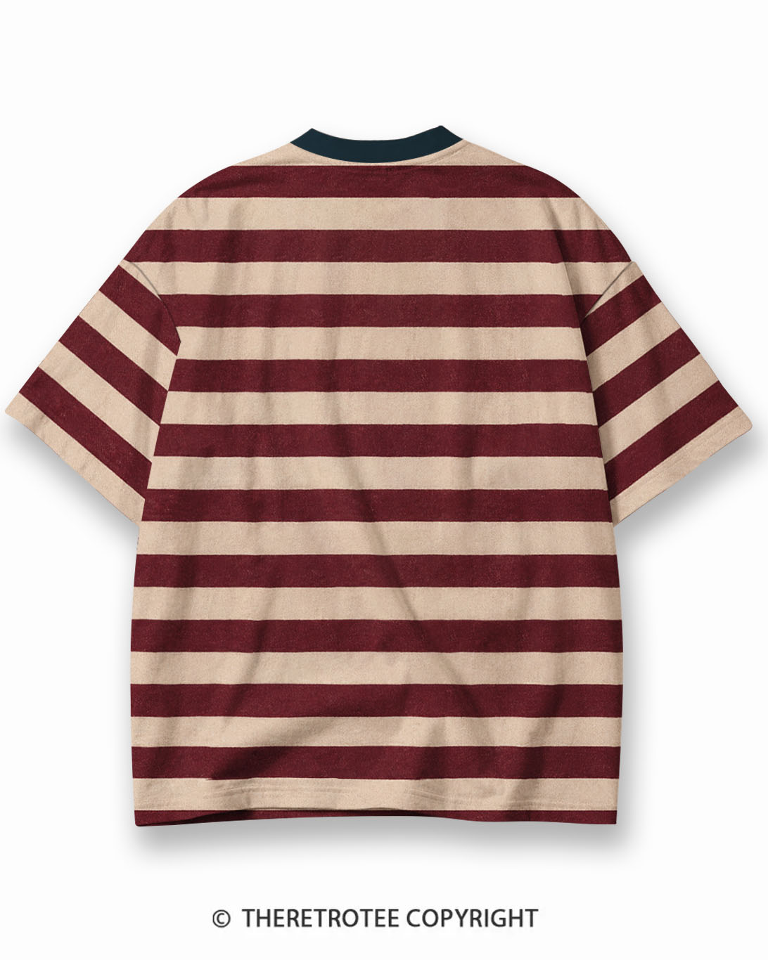 TheRetroTee Classic Stripe Christmas Eco Oversized Striped Ringer T-Shirt