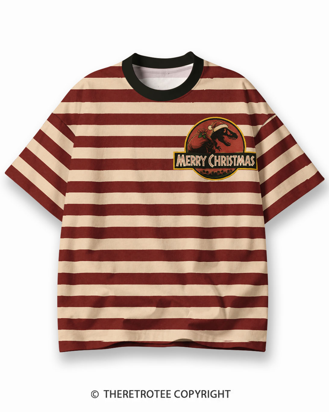 TheRetroTee XXX Eco Oversized Striped Ringer T-Shirt