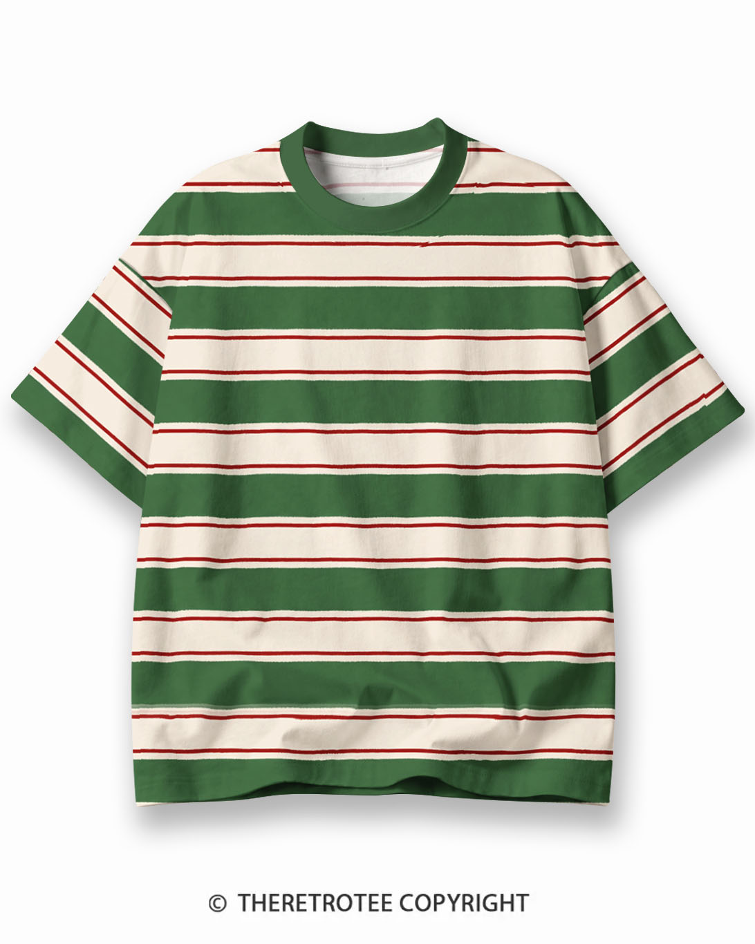 TheRetroTee XXX Eco Oversized Striped Ringer T-Shirt