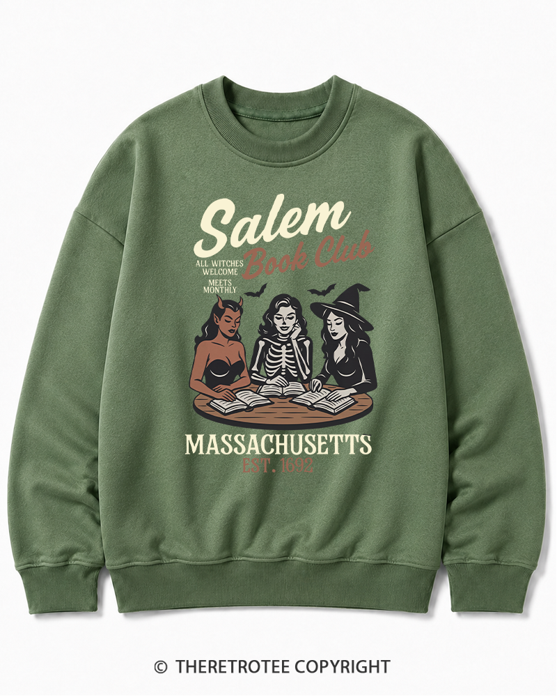 TheRetroTee All Witches Welcome Meets Monthly Vintage Halloween Cotton Sweatshirt