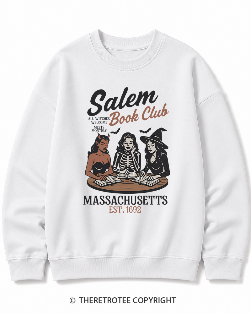 TheRetroTee All Witches Welcome Meets Monthly Vintage Halloween Cotton Sweatshirt