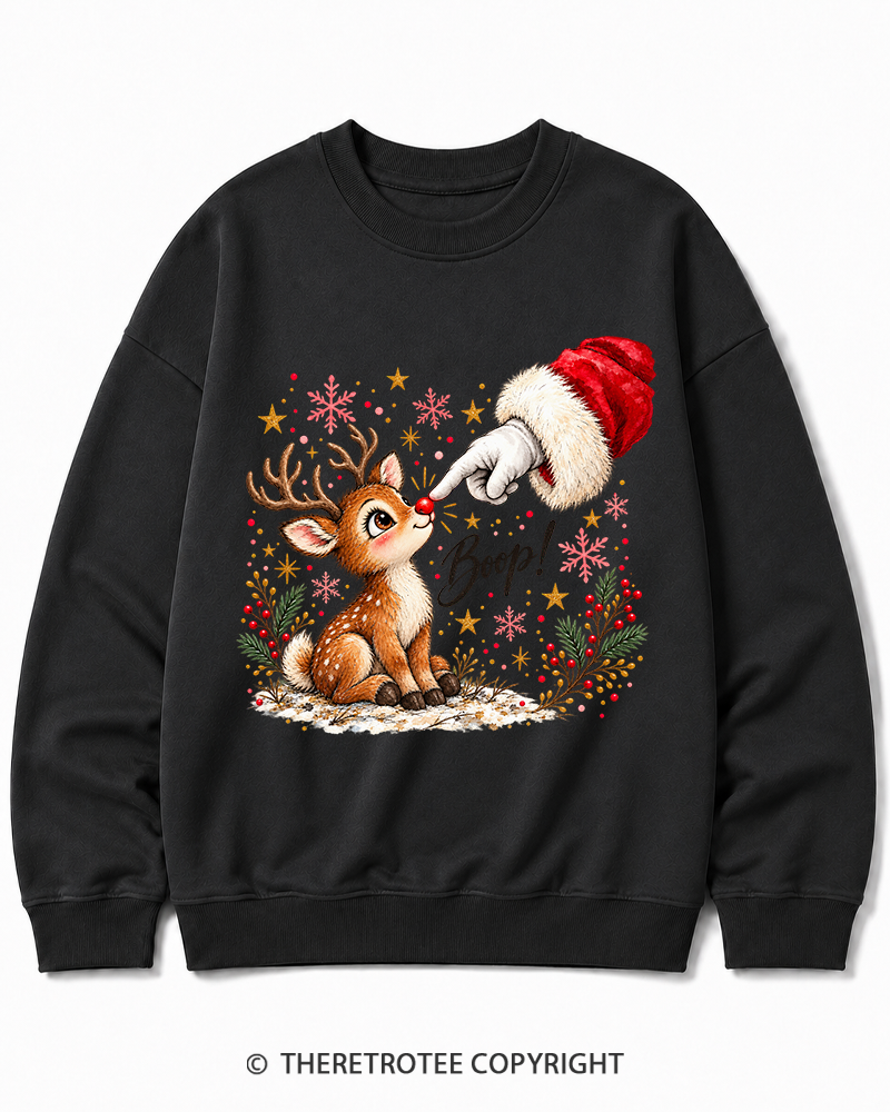 TheRetroTee Boop 1960s Christmas Cotton Sweatshirt