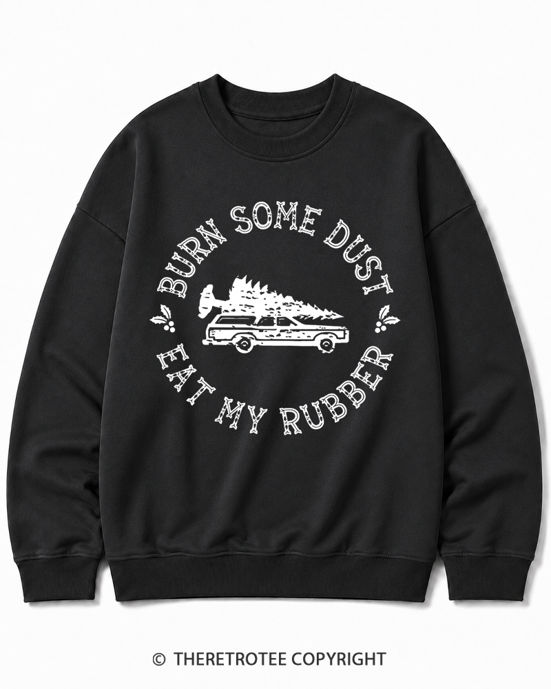 TheRetroTee Burn Some Dust 1980s Christmas Cotton Sweatshirt