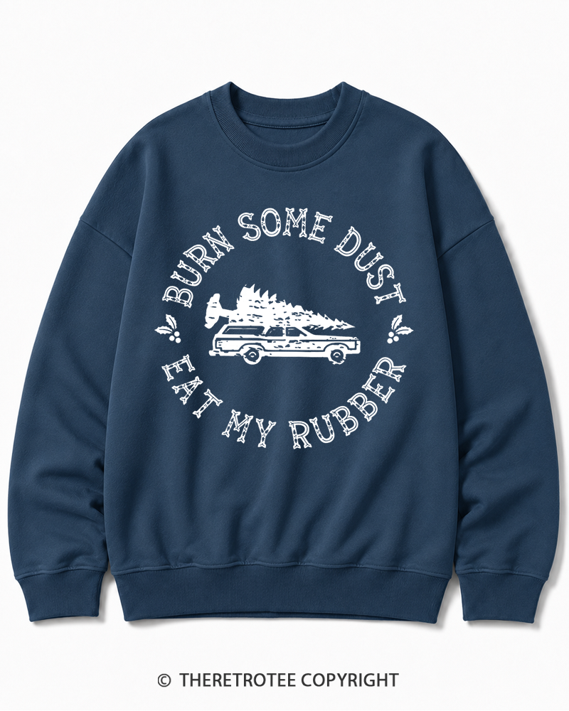 TheRetroTee Burn Some Dust 1980s Christmas Cotton Sweatshirt