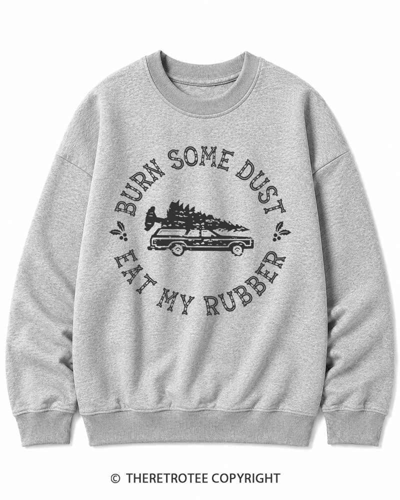 TheRetroTee Burn Some Dust 1980s Christmas Cotton Sweatshirt