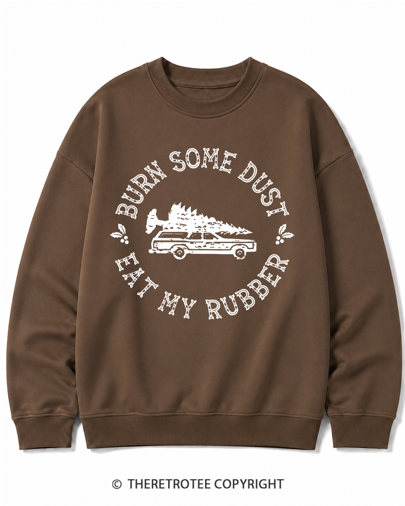 TheRetroTee Burn Some Dust 1980s Christmas Cotton Sweatshirt