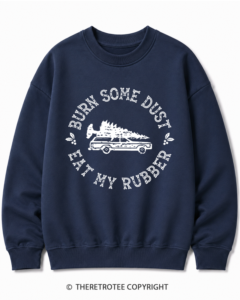 TheRetroTee Burn Some Dust 1980s Christmas Cotton Sweatshirt