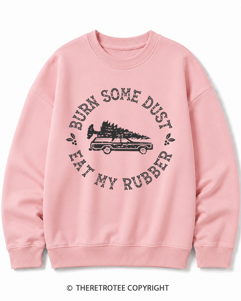 TheRetroTee Burn Some Dust 1980s Christmas Cotton Sweatshirt