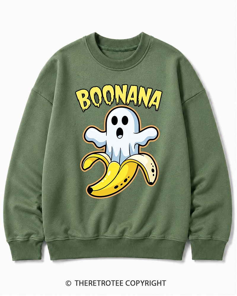 TheRetroTee Boo-p Ghost Dog Vintage Halloween Cotton Sweatshirt