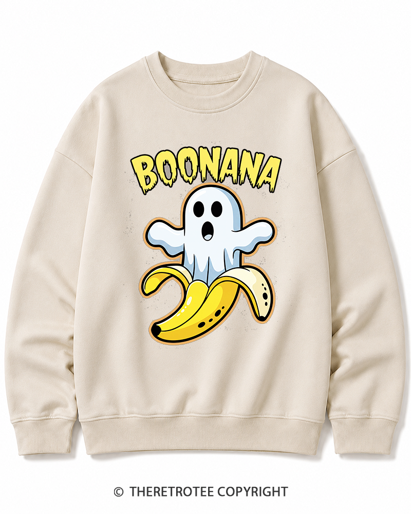 TheRetroTee Boo-p Ghost Dog Vintage Halloween Cotton Sweatshirt