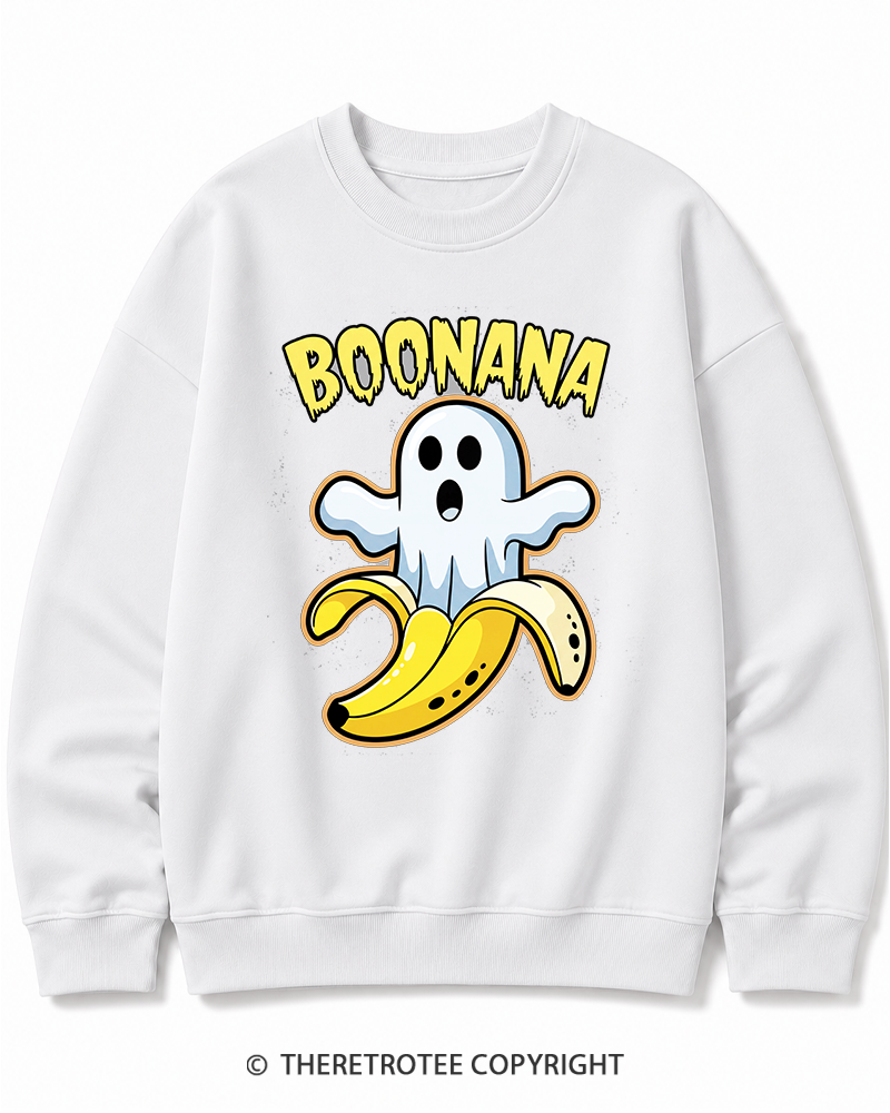TheRetroTee Boo-p Ghost Dog Vintage Halloween Cotton Sweatshirt