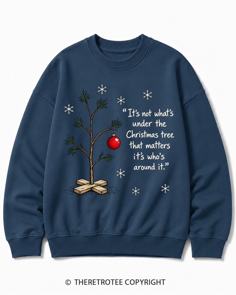 TheRetroTee Christmas Tree Quote 1960s Christmas Cotton Sweatshirt
